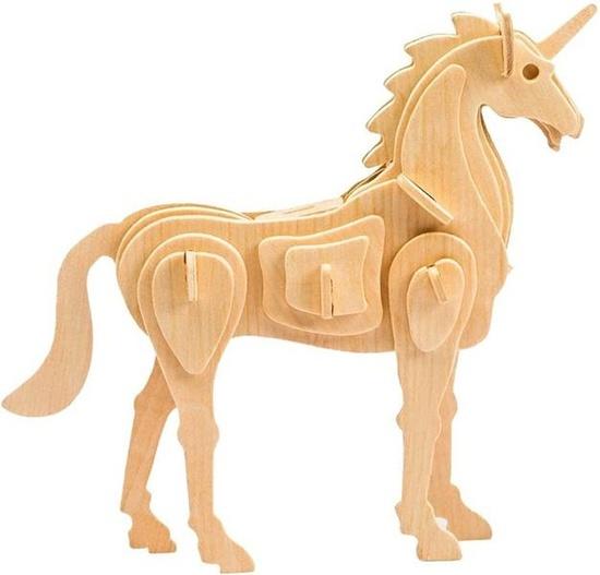 Levně Dřevěné 3D puzzle Jednorožec