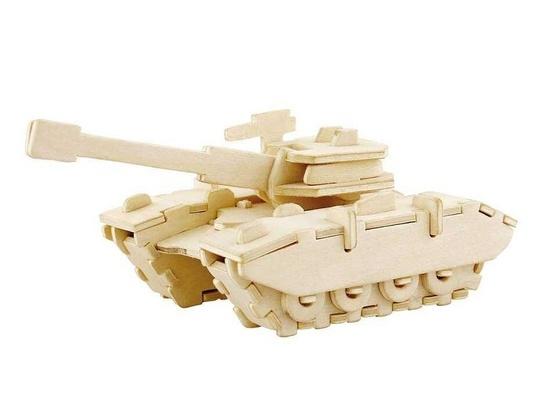 Levně Dřevěné 3D puzzle Tank