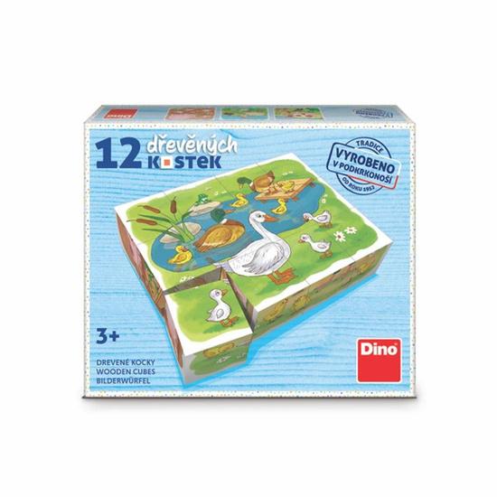 DINO Obrázkové kostky Na farmě, 12 kostek - 641365
