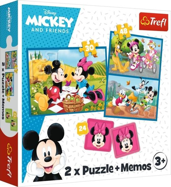 Levně TREFL Sada 3v1 Mickey a přátelé (2x puzzle + pexeso)