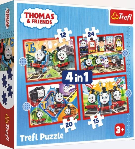 TREFL Puzzle Mašinka Tomáš 4v1 (12,15,20,24 dílků) - 34619