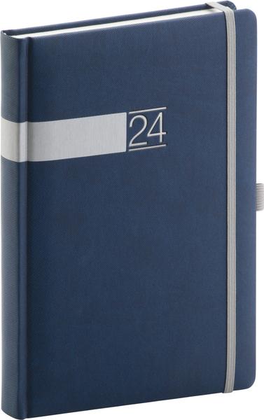 Denní diář Twill 2024 modro-stříbrný