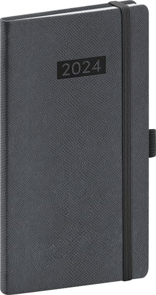 Kapesní diář Diario 2024 šedý