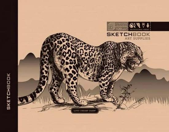 Levně Sketchbook KRAFT LEOPARD 19,7 x 14,5 cm