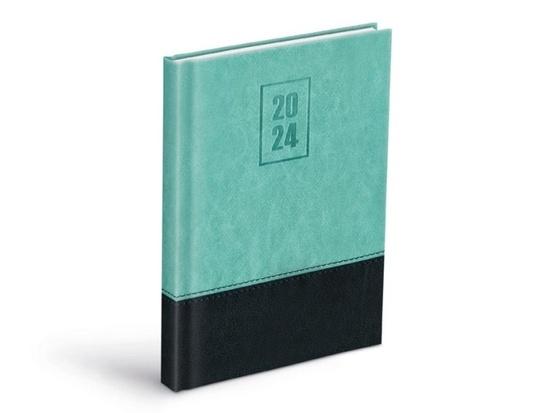 Diář 2024 D801 PU denní light blue/dark blue