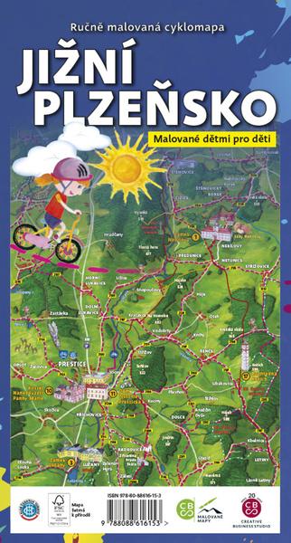 Levně Ručně malovaná cyklomapa Jižní Plzeňsko
