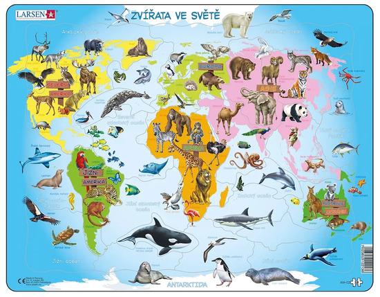 Levně Puzzle Zvířata světa
