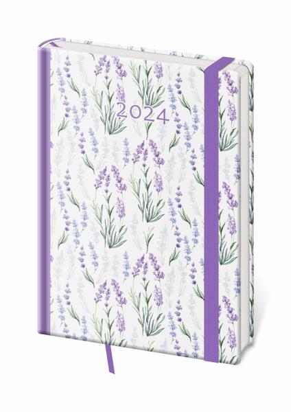 Denní diář A5 Vario Lavender s gumičkou