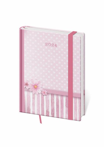 Denní diář B6 Vario Pink s gumičkou
