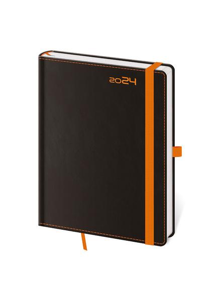 Týdenní diář B6 Black Orange s poutkem