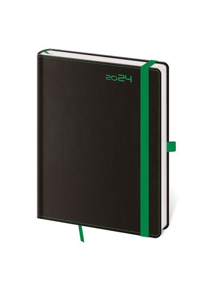 Týdenní diář B6 Black Green s poutkem
