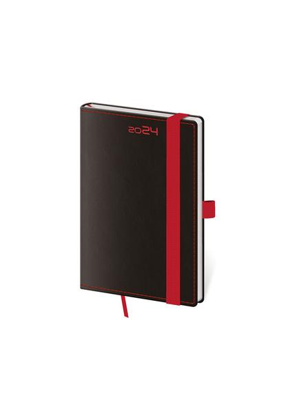 Kapesní diář Black Red s poutkem