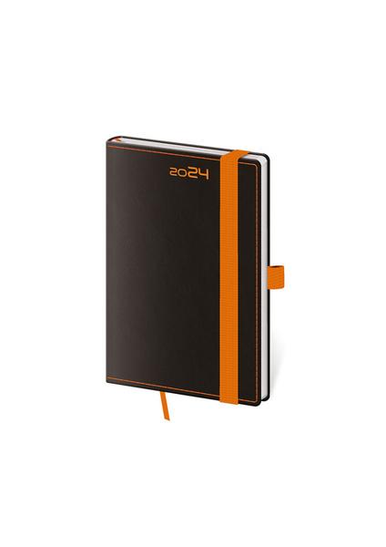 Kapesní diář Black Orange s poutkem