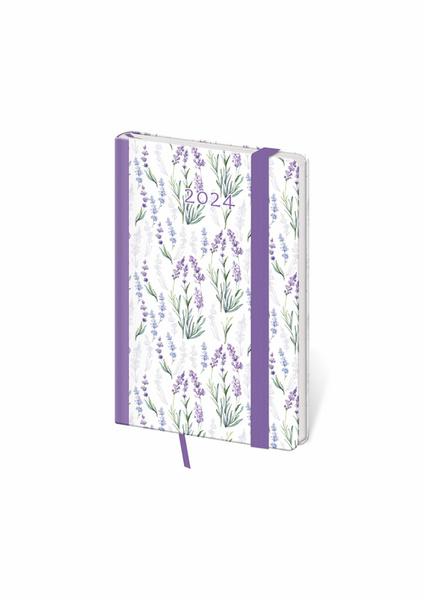 Kapesní diář Vario Lavender s gumičkou