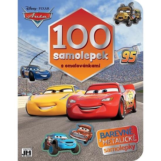 Levně 100 samolepek s omalovánkami Auta