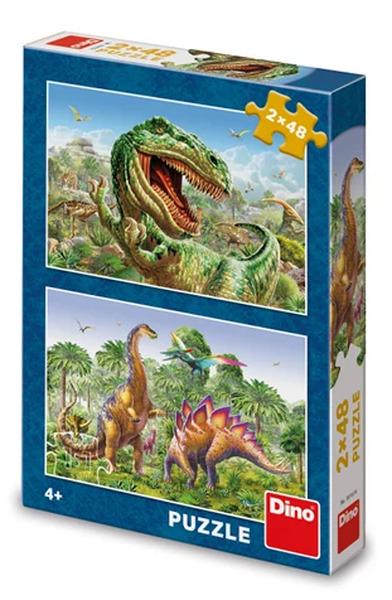 Levně Dudlu Souboj dinosaurů 2x48 dílků