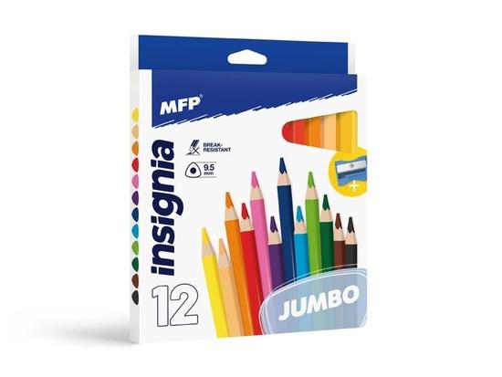 Levně Pastelky MFP 12ks JUMBO triangular s ořezávátkem