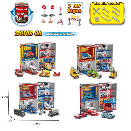 Levně Alltoys Servisní stanice Motor Oil pro auta Hasiči