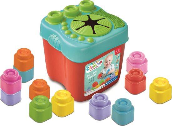 CLEMENTONI Soft Clemmy Senzorický box s víkem s 15 kostkami - 17807