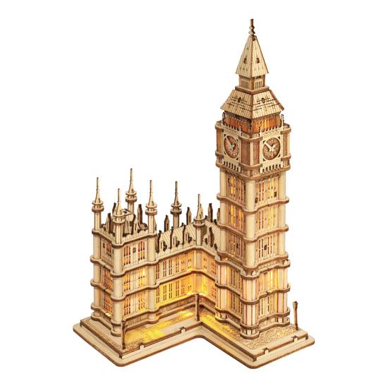 ROBOTIME Rolife Svítící 3D dřevěné puzzle Big Ben 220 dílků - TG507
