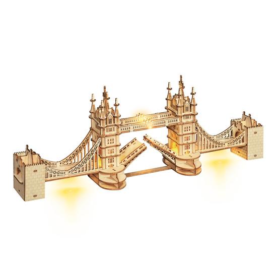 ROBOTIME Rolife Svítící 3D dřevěné puzzle Tower Bridge 113 dílků - TG412