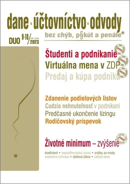 DUO 9-10/2023  – Dane, účtovníctvo, odvody bez chýb, pokút a penále
