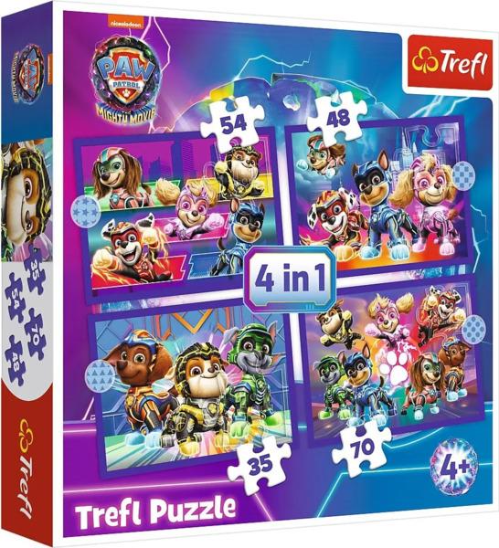 TREFL Puzzle Tlapková patrola: Hrdinové 4v1 (35,48,54,70 dílků) - 34621