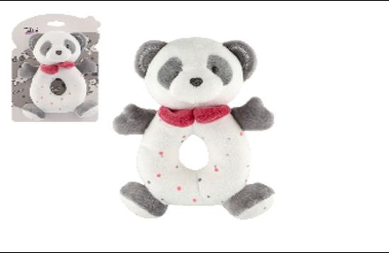 Levně Teddies chrastítko medvěd panda plyš 14x17cm