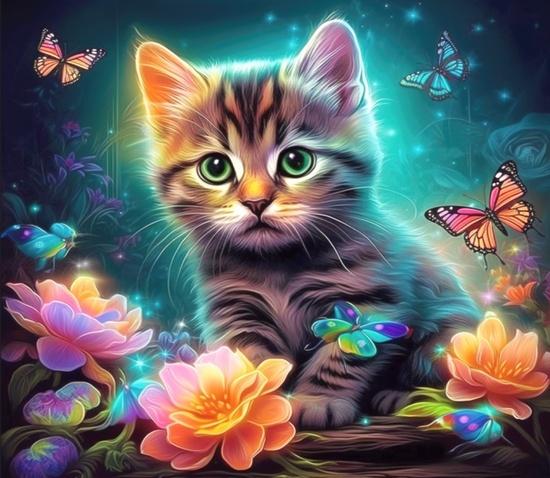 Levně Dřevěné puzzle Roztomilé kotě A4