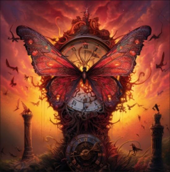 Levně Dřevěné puzzle Magické motýlí hodiny A3