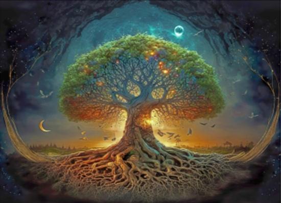 Levně Dřevěné puzzle Strom života A3