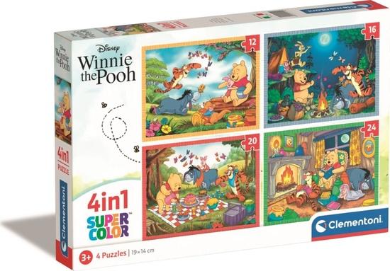 CLEMENTONI Puzzle Medvídek Pú 4v1 (12+16+20+24 dílků) - 21514