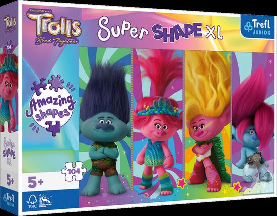 TREFL Puzzle Super Shape XL Trollové 3: Trollí hrátky 104 dílků - 50037
