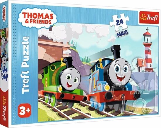 TREFL Puzzle Mašinka Tomáš: Tom a Percy na kolejích MAXI 24 dílků - 14354