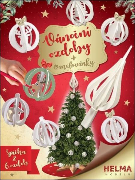 Levně 3D Omalovánky Vánoční set Špička a 6 ozdob