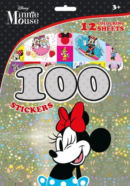 Levně Minnie 100 samolepek s omalovánkovými listy