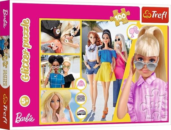 TREFL Třpytivé puzzle Barbie 100 dílků - 14830