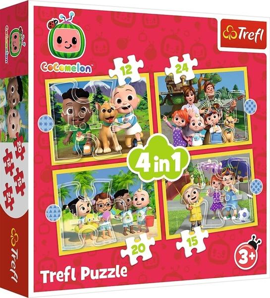 TREFL Puzzle Cocomelon: Seznamte se 4v1 (12,15,20,24 dílků) - 34647