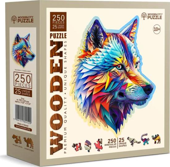 WOODEN CITY Dřevěné puzzle Nóbl vlk 250 dílků EKO - HE 0170-L
