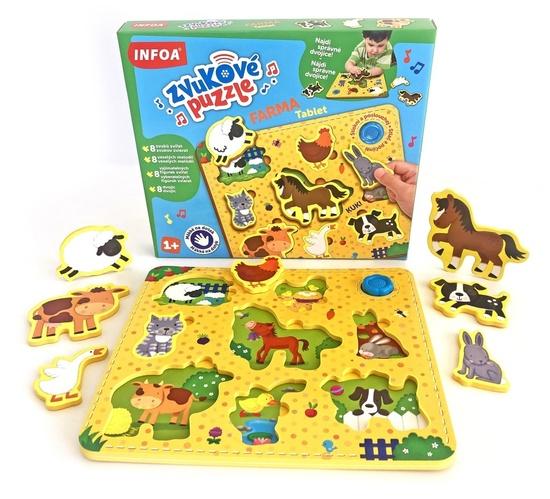 Levně Zvukové puzzle Farma Tablet vkládačka