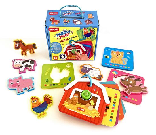 Levně Zvukové puzzle Farma Kartičky