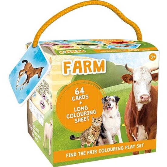 Levně Pexeso na cesty s omalovánkami Farma