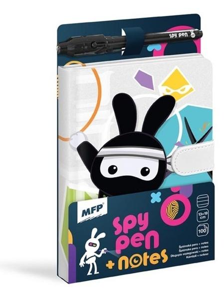 Levně Blok s magnetem Spy notes černý s fixem