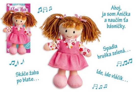 Levně Panenka Anička hadrová plyš slovensky mluvící
