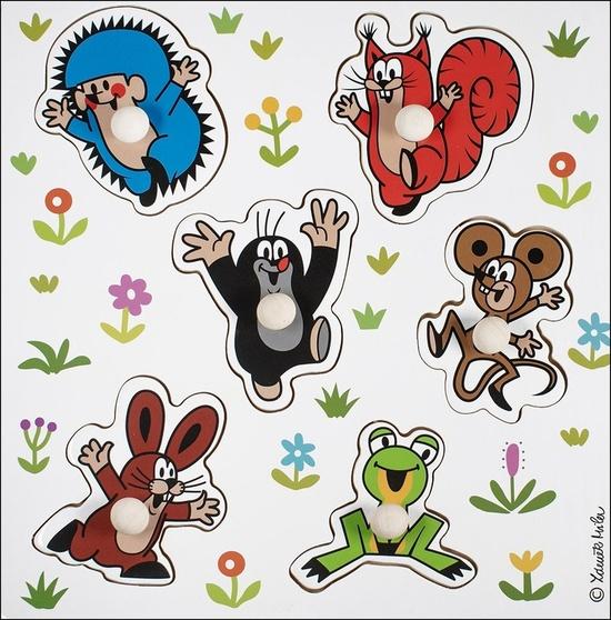 Levně Dřevěné vkládací puzzle Krtek malé