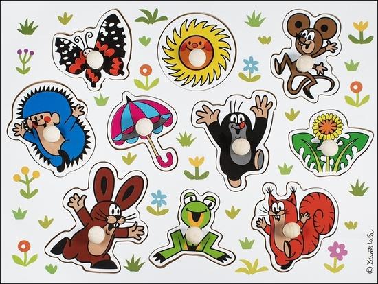 Levně Dřevěné vkládací puzzle Krtek velké