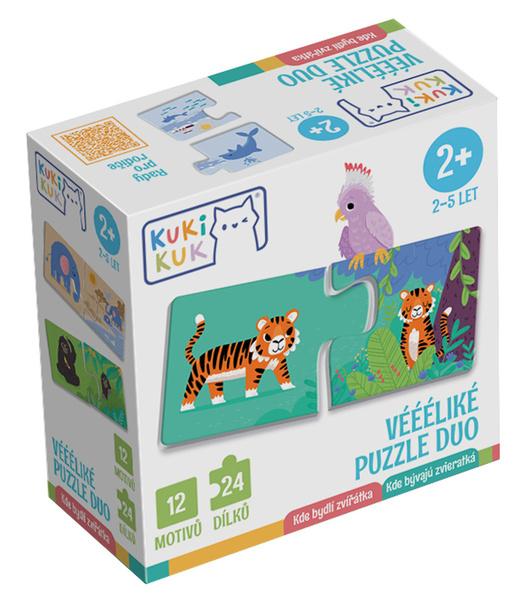 Levně Véééliké puzzle duo Kde bydlí zvířátka