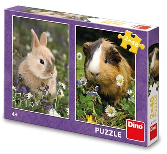 Levně DINO Králíček a morče 2x48 dílků
