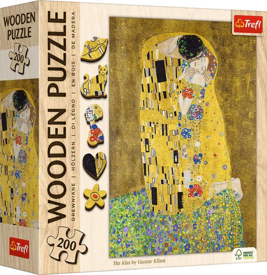 TREFL Dřevěné puzzle Art: Gustav Klimt - Polibek 200 dílků - 20247