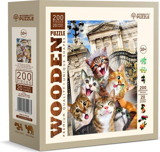WOODEN CITY Dřevěné puzzle Koťata v Londýně 200 dílků - NB 200-0021-M